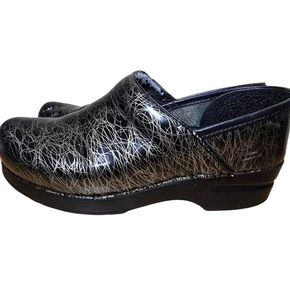 Dansko Black Gold Scribble Professional Comfort Clog Size 38 US Womens7.5 - Picture 4 of 8
